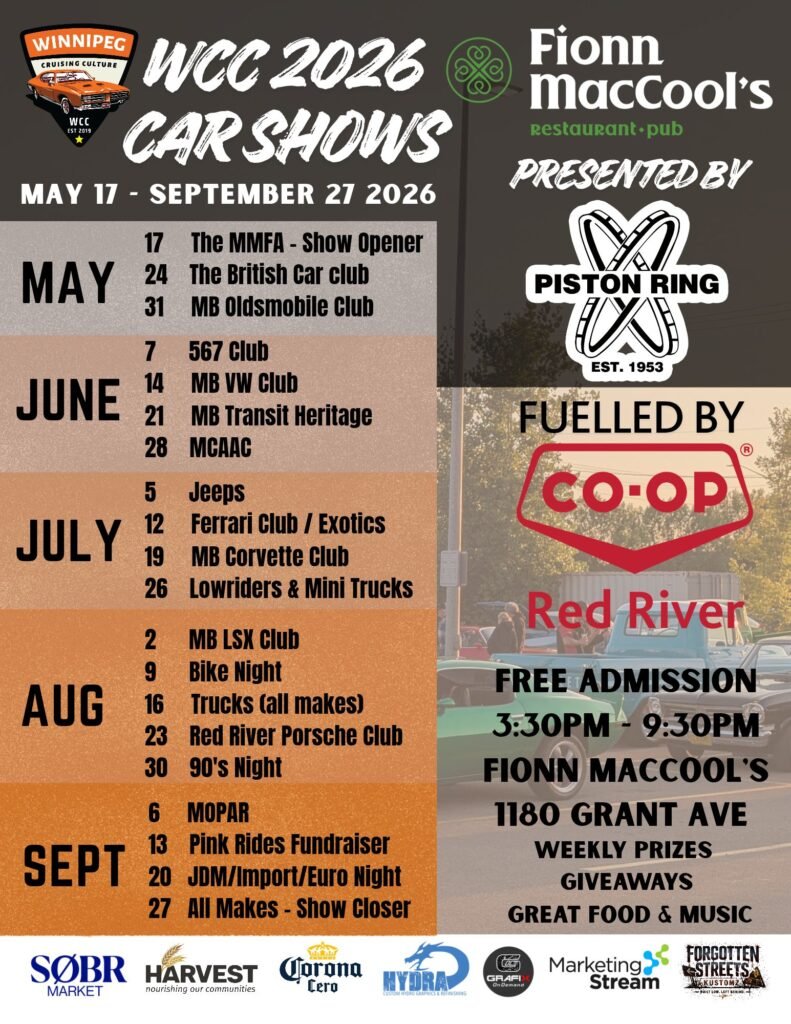 WCC 2026 FULL Car Show Calendar